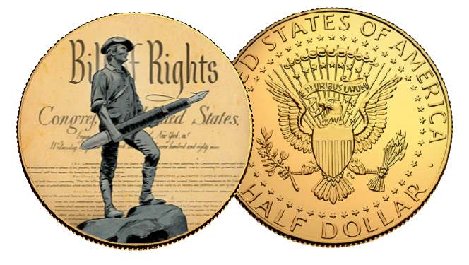 Minuteman Bill of Rights Gold Half Dollar