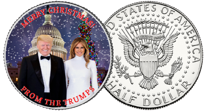Silver Merry Christmas From The Trumps Half Dollar