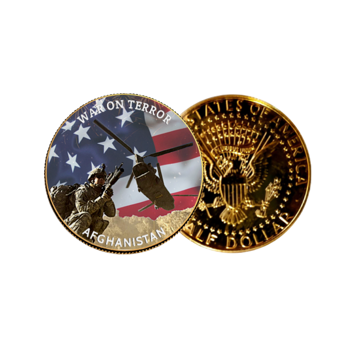 Afghanistan War On Terror Memorial Gold Half Dollar Coin